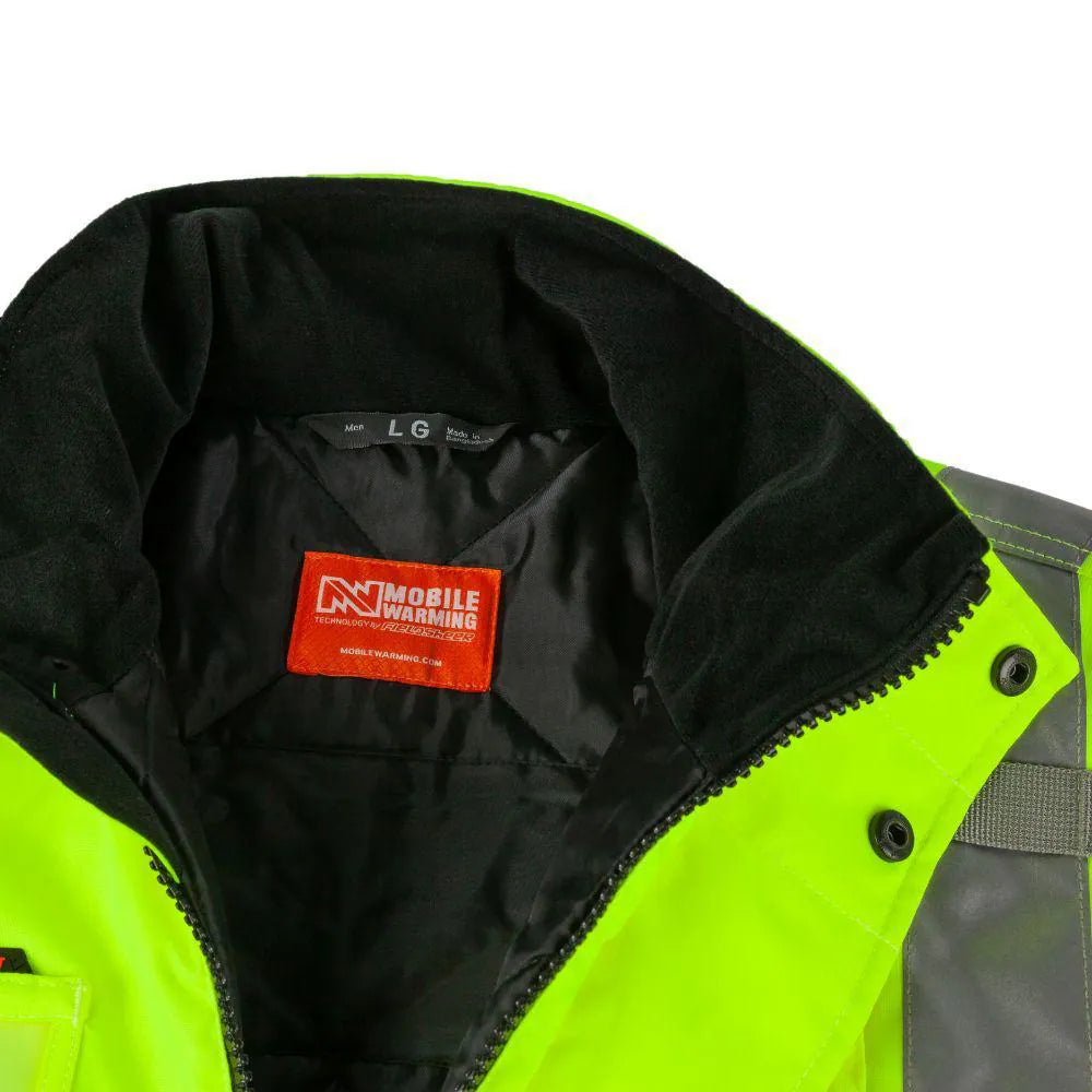 Men'S X-Large Hi-Vis Work Heated Jacket with (1) 7.4-Volt Battery and Charger
