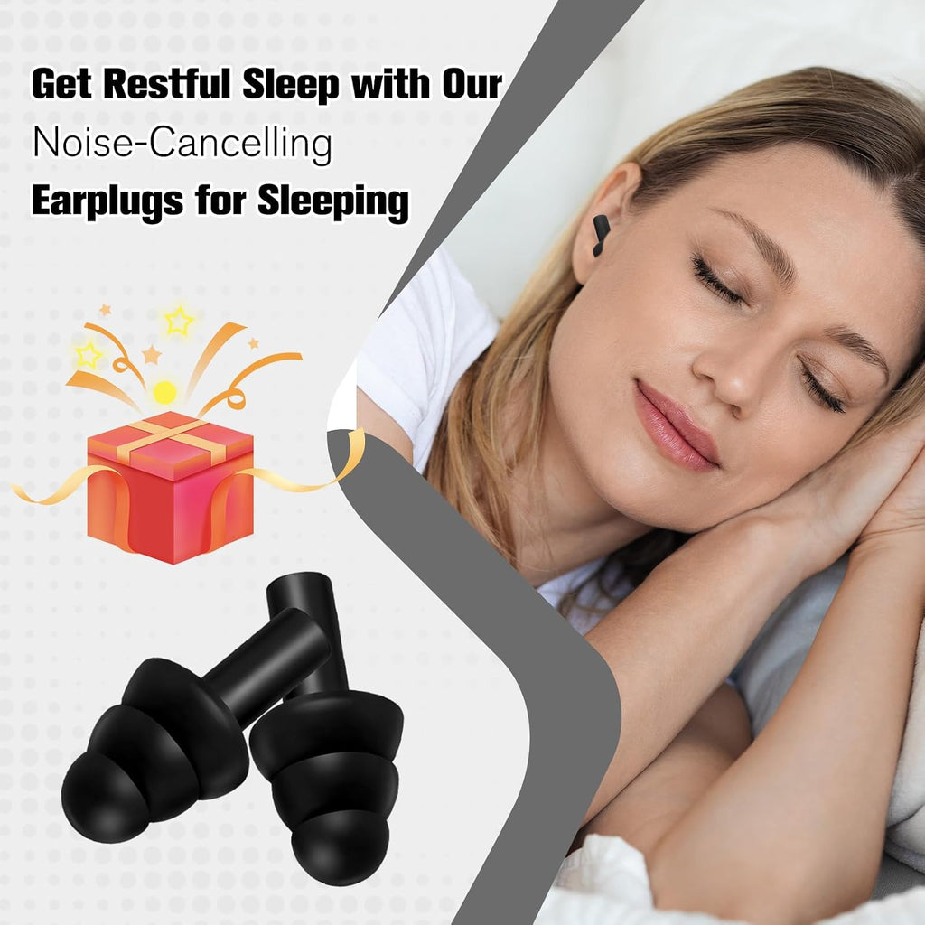 200 Pairs Ear Plugs Bulk, NRR 32Db Silicone Ear Plugs, Black