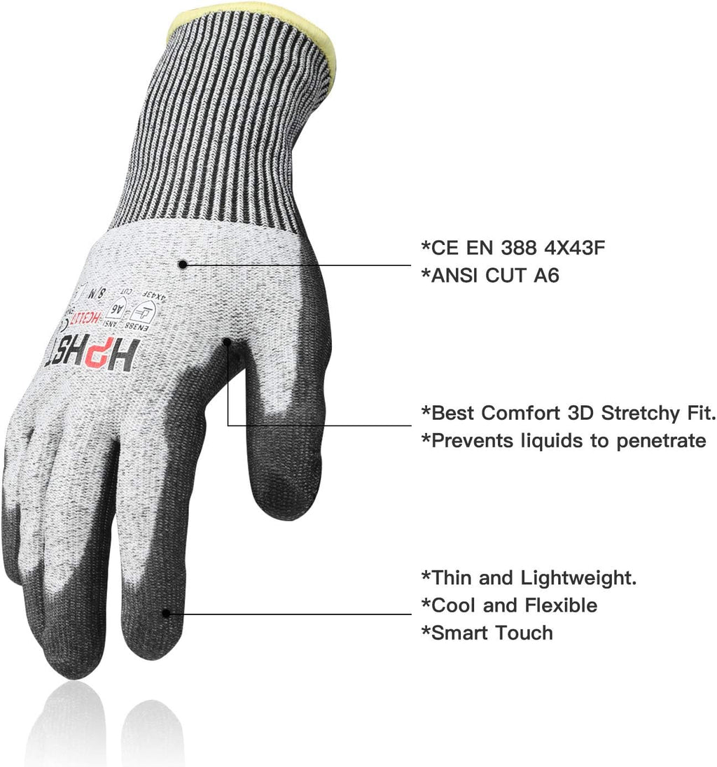 Cut Resistant Gloves Level A6 Cut Proof Work Gloves Smart Touch
