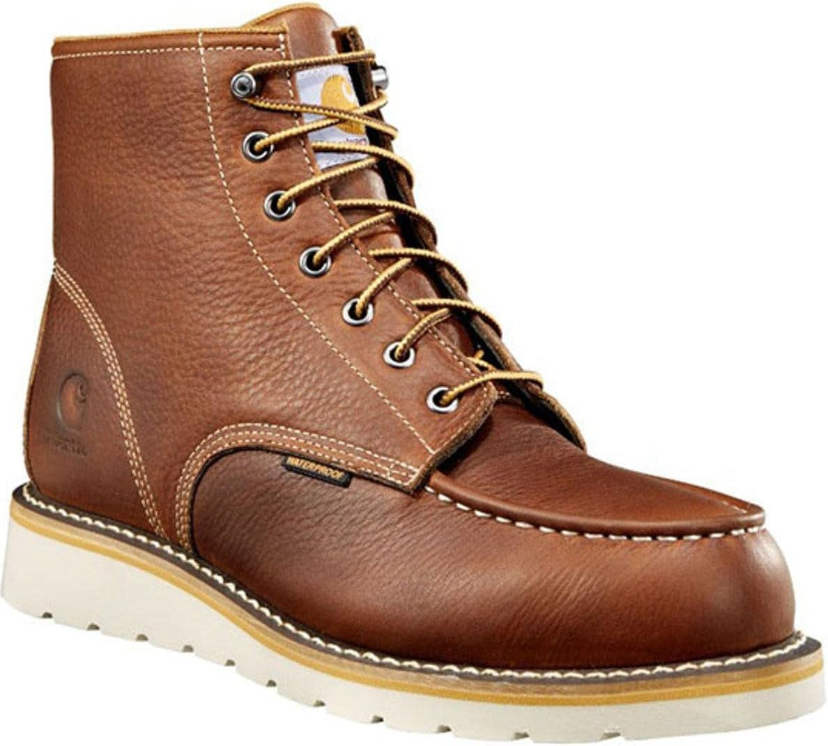 Men's 6" Moc Toe Waterproof Work Boots - Durable Oil-Tanned Leather with FastDry Lining for Ultimate Comfort and Traction