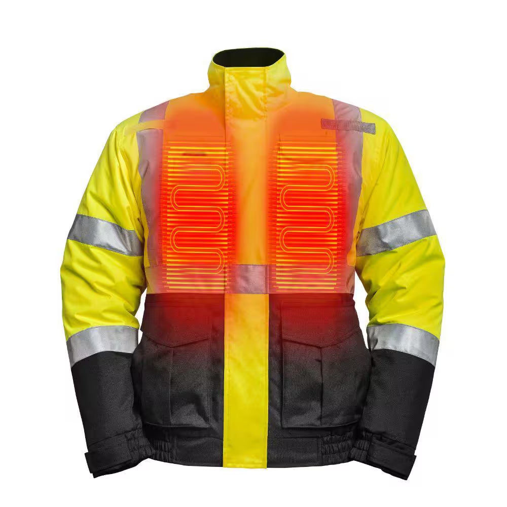 Men'S X-Large Hi-Vis Work Heated Jacket with (1) 7.4-Volt Battery and Charger