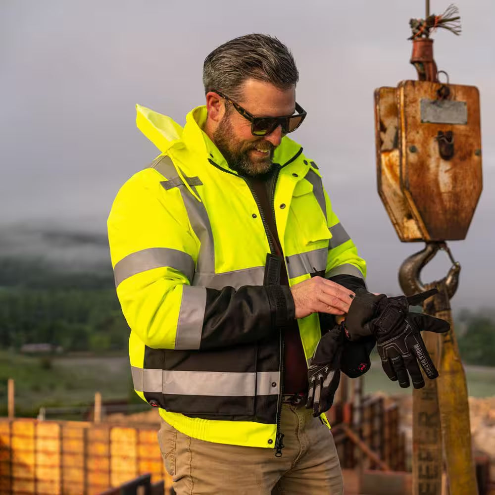 Men'S X-Large Hi-Vis Work Heated Jacket with (1) 7.4-Volt Battery and Charger