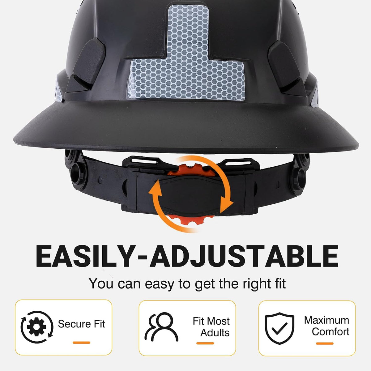 Premium Full Brim Hard Hat - OSHA Approved Construction Helmet with Adjustable Vents for Ultimate Comfort and Safety