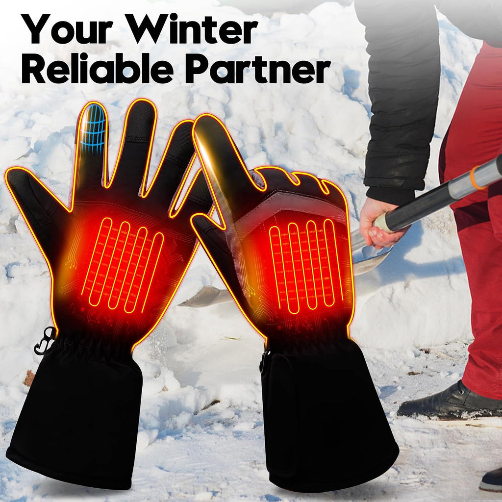 Women Heated Gloves Winter Waterproof Touchscreen Hand Warmers Insulated Ski Men Gloves Perfect for Freezer Work Cycling Walking Running Outdoor Activities(M Size)