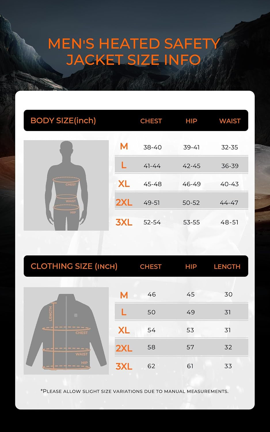 Stay Warm and Visible: Men's Heated Hi-Vis Safety Jacket with Battery, Class 3 Waterproof Work Coat Featuring 3M Reflective Tape for Winter