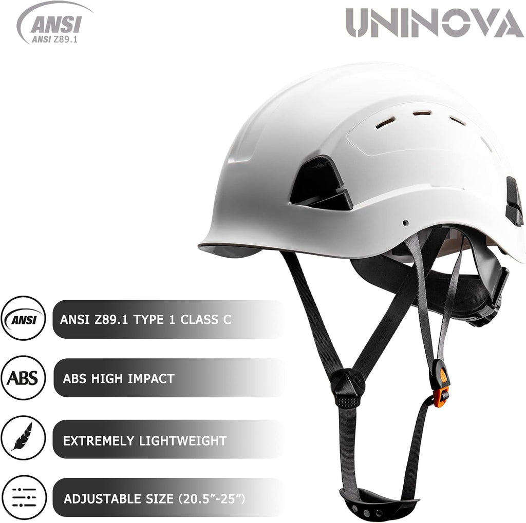 Durable and Comfortable Hard Hat - OSHA Compliant Vented Safety Helmet for Construction and Arborist Work