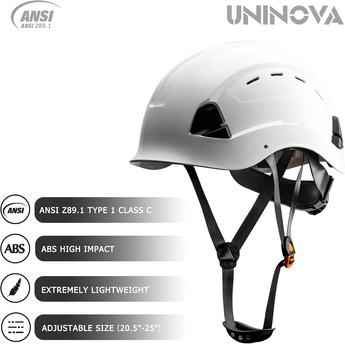 Durable and Comfortable Hard Hat - OSHA Compliant Vented Safety Helmet for Construction and Arborist Work