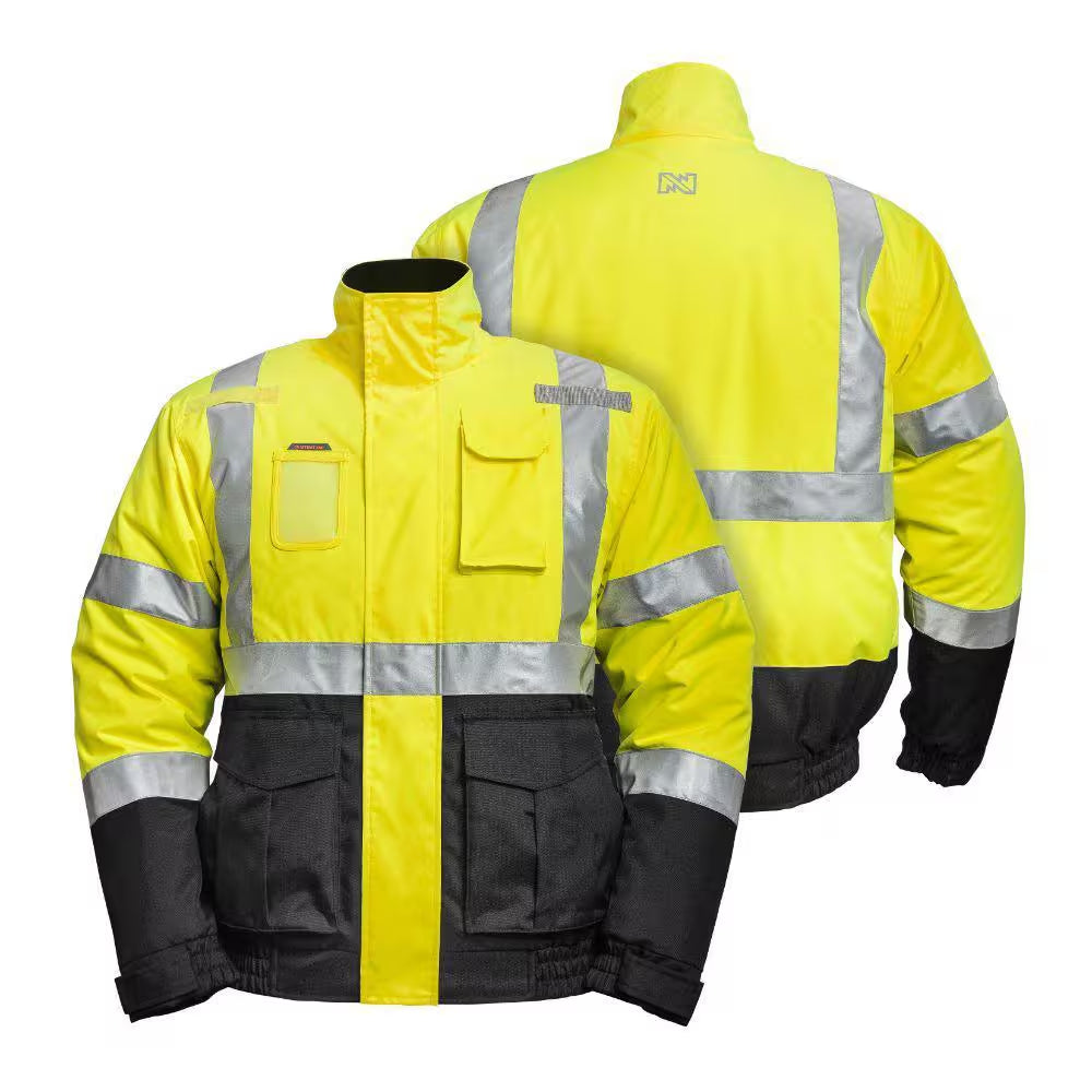 Men'S X-Large Hi-Vis Work Heated Jacket with (1) 7.4-Volt Battery and Charger