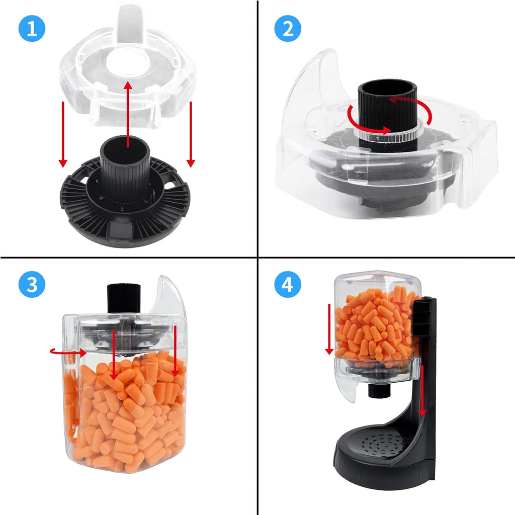 Earplug Dispenser, 500 Pcs, NRR 33Db, Wall Mount, Orange