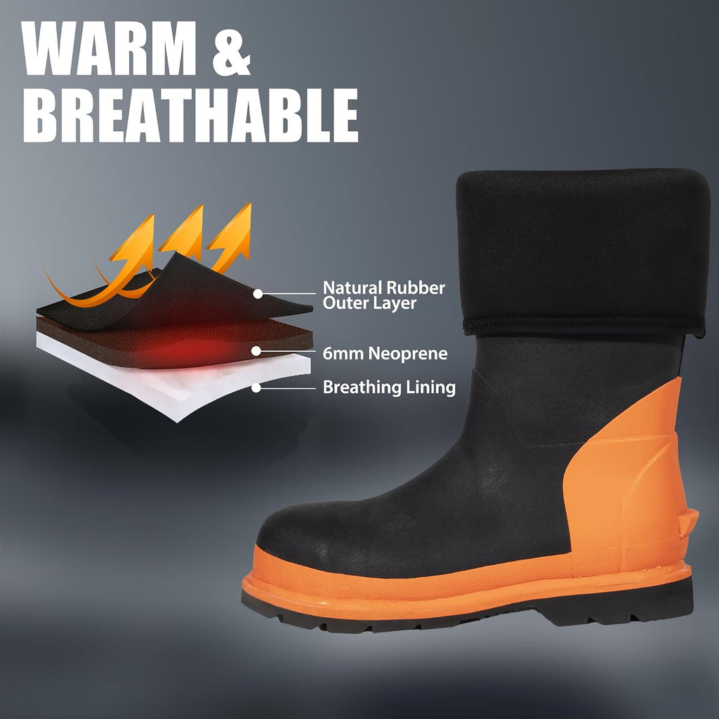 Ultimate Steel Toe Work Boots for Men - Waterproof, Puncture-Proof, and Slip-Resistant for All Work Environments