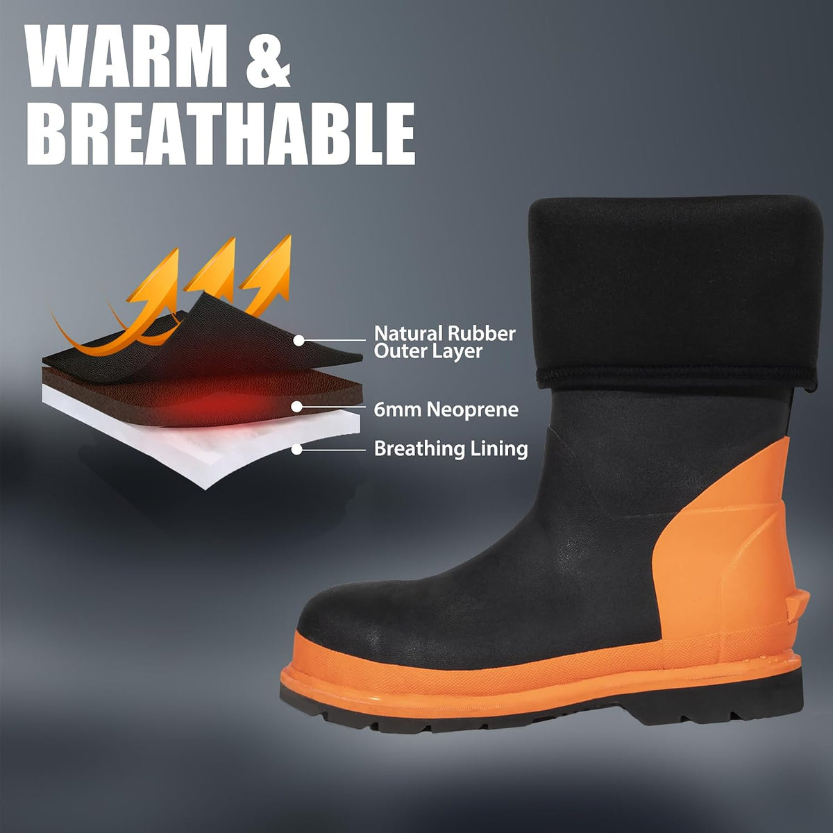 Ultimate Steel Toe Work Boots for Men - Waterproof, Puncture-Proof, and Slip-Resistant for All Work Environments