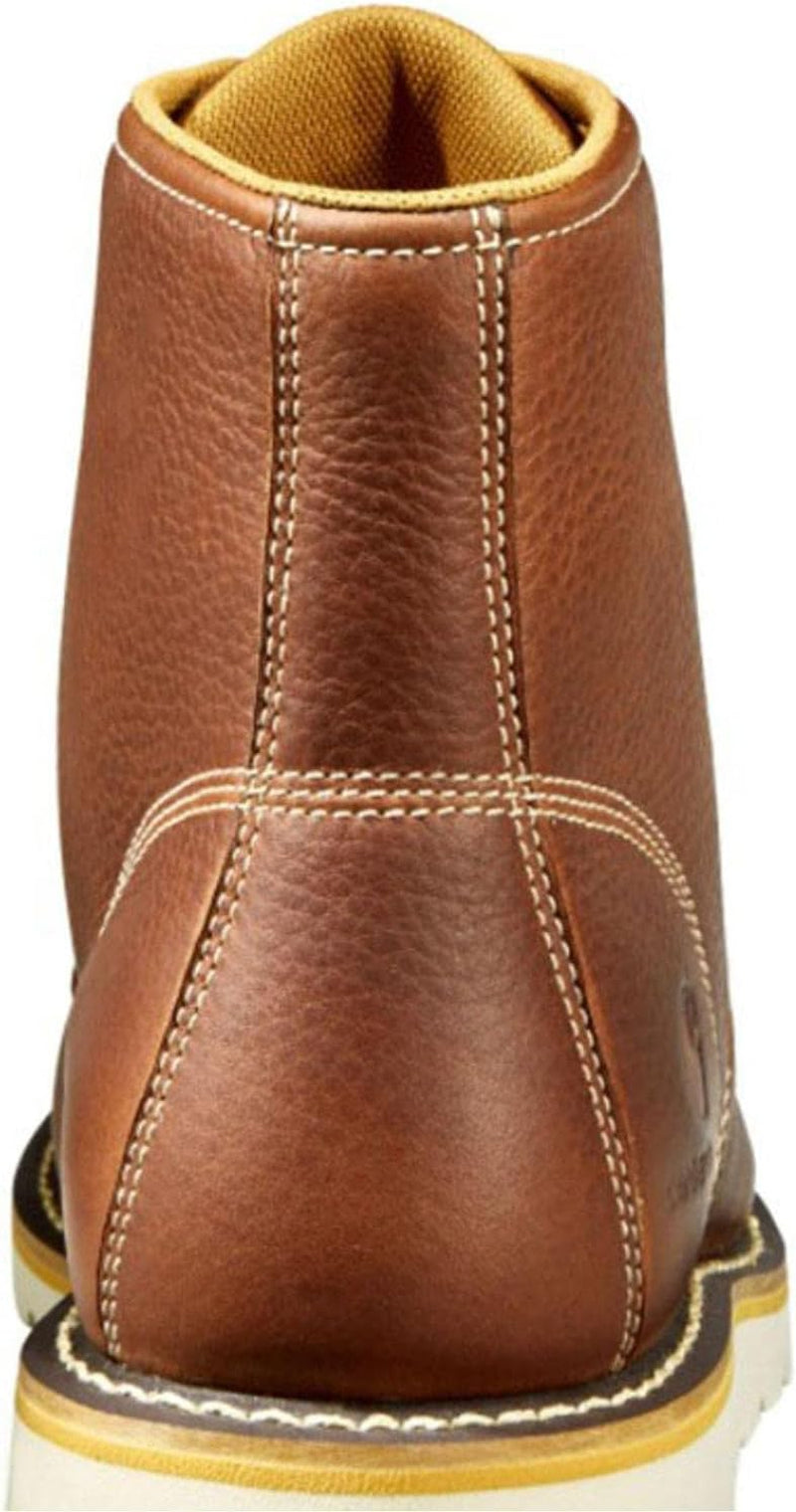 Men'S 6” Moc Toe Waterproof Work Boots - Oil-Tanned Leather Boots with Fastdry Lining, Dual-Density Rubber Wedge Traction Outsole, EH Rated
