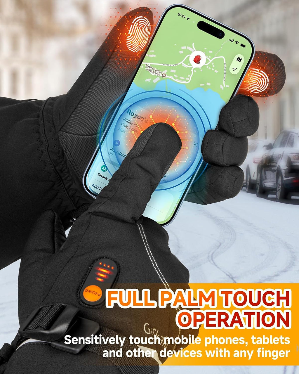 Stay Warm and Connected: Rechargeable Heated Mittens for Men and Women - Perfect for Skiing, Hiking, and Winter Adventures!