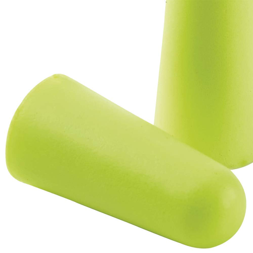 Disposable Uncorded Foam Ear Plugs, 32Db NRR, Hi-Viz Green (Pack of 200), S23410