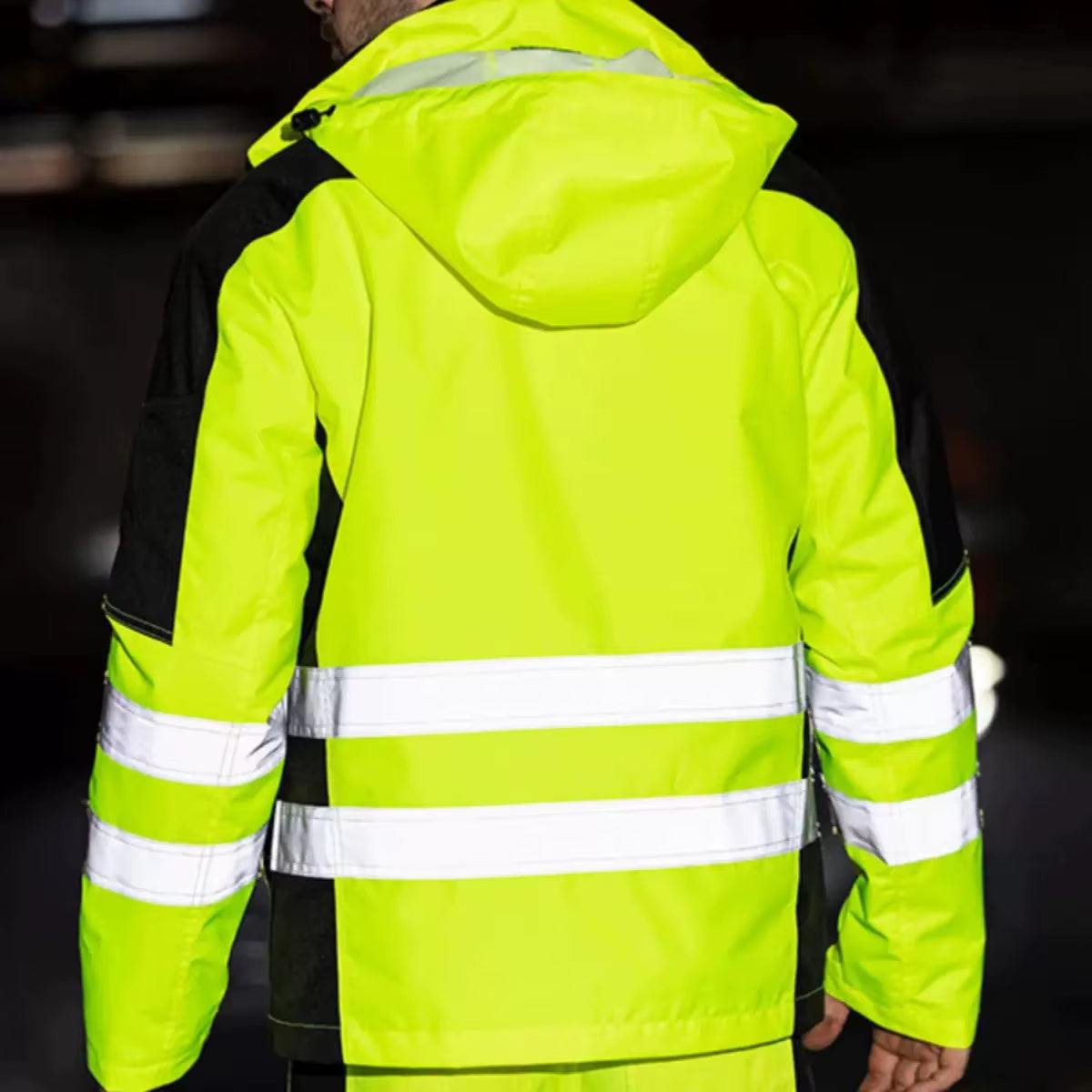 Hi Viz Yellow Workwear Suits for Work in Winter 3 in 1 Hi Vis Workwear Waterproof Jacket with Linner and Working Pants Men Set