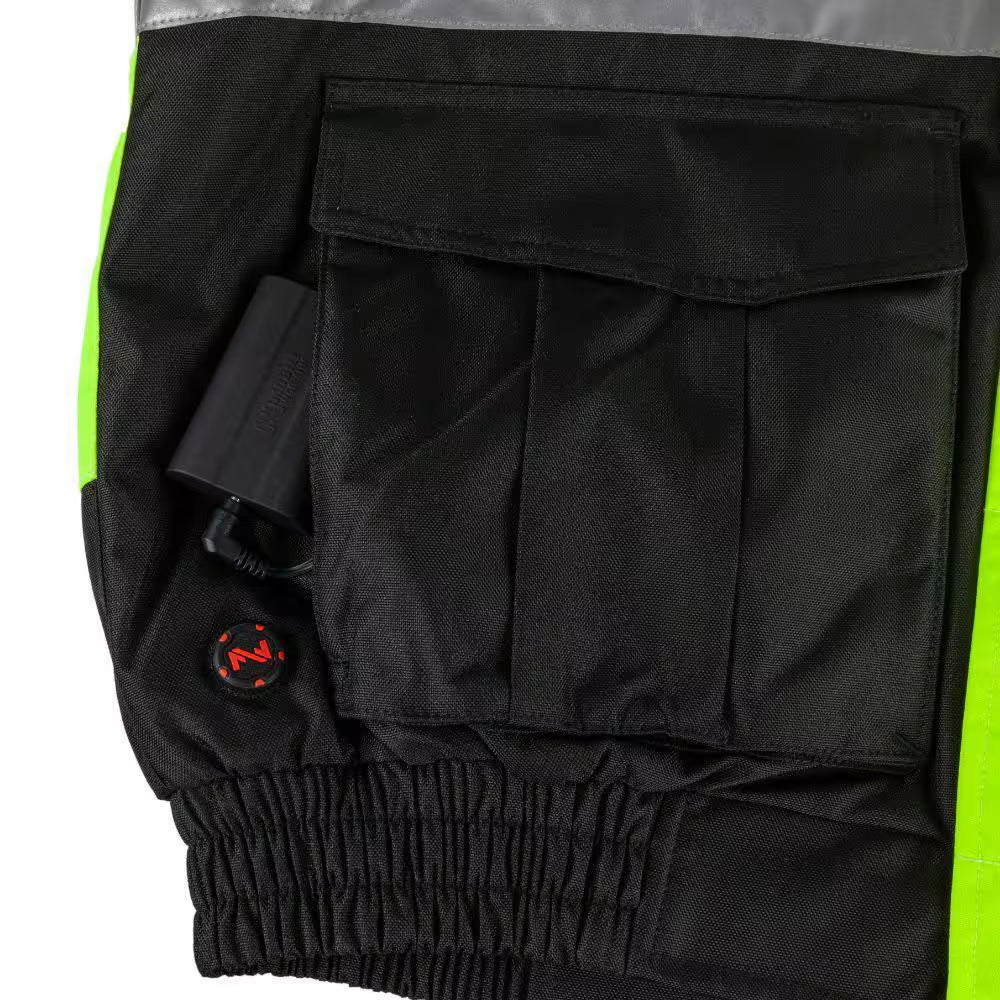 Men'S X-Large Hi-Vis Work Heated Jacket with (1) 7.4-Volt Battery and Charger