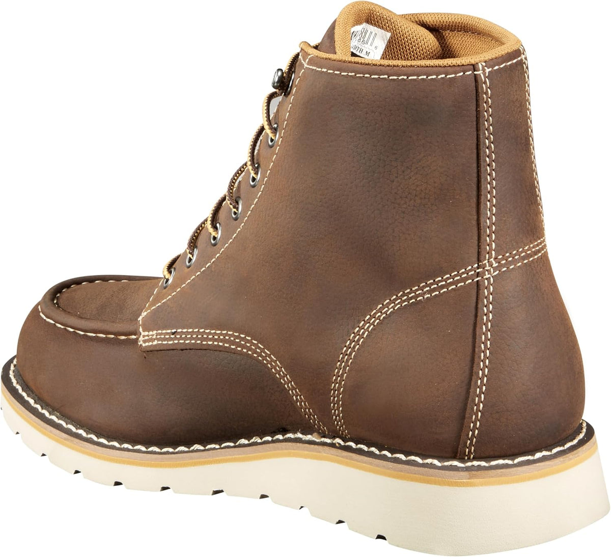 Men'S 6” Moc Toe Waterproof Work Boots - Oil-Tanned Leather Boots with Fastdry Lining, Dual-Density Rubber Wedge Traction Outsole, EH Rated